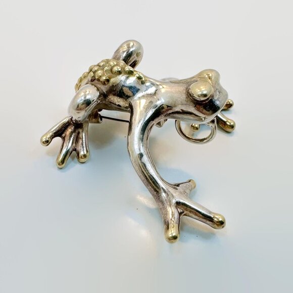 Frog Pendant, Sterling Silver, Vintage: Electroform Dimensional Tree Frog Large - Picture 7 of 7